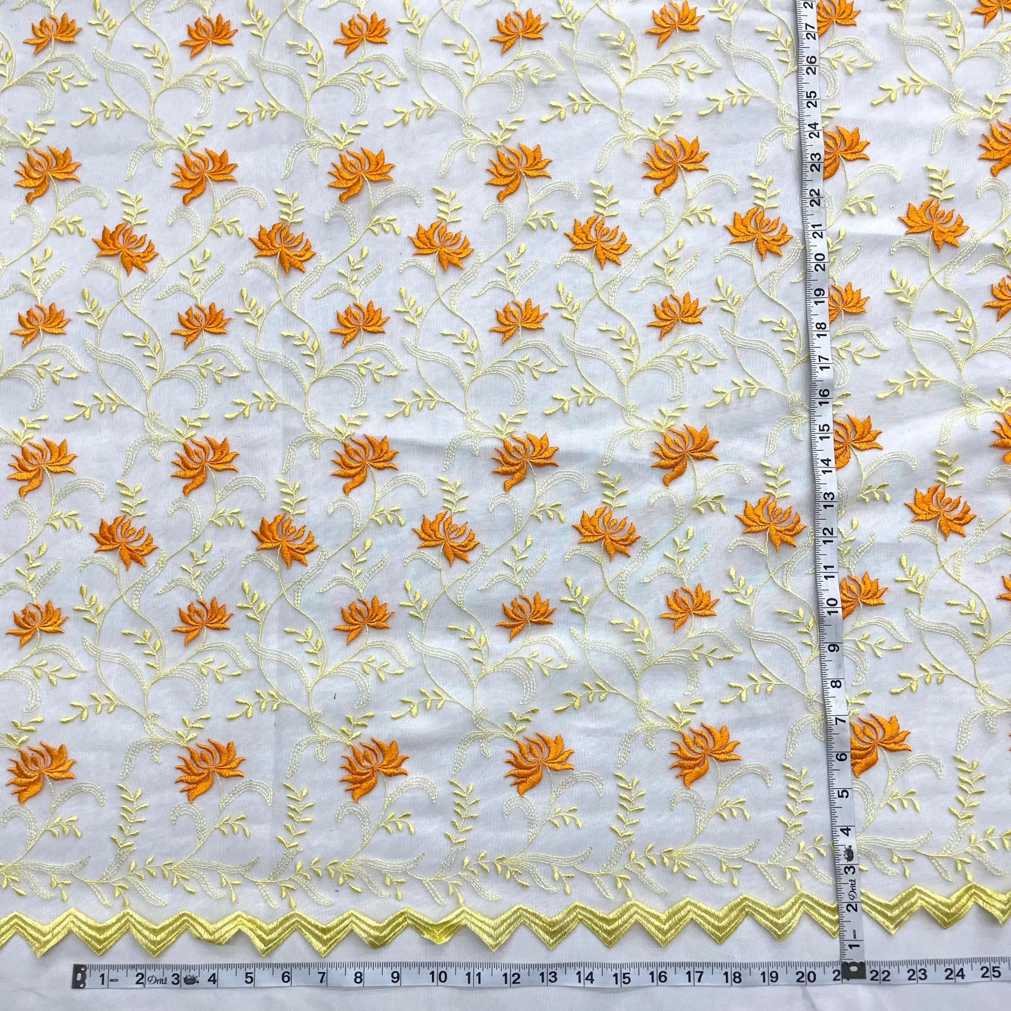 Lace Fabric Embroidered on 100% Polyester Net Mesh | Spandex Palace