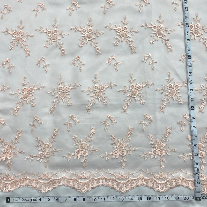 Beaded Lace Fabric Embroidered on 100% Polyester Net Mesh | Lace USA - 41553W-BP