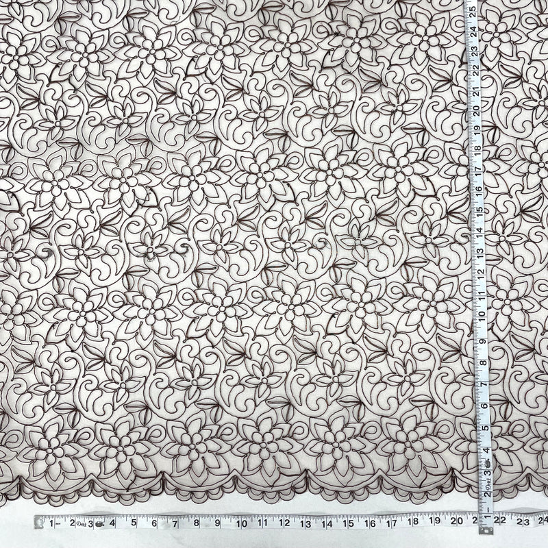 Corded Bridal Lace Fabric Embroidered on 100% Polyester Net Mesh | Lace USA - 91075W