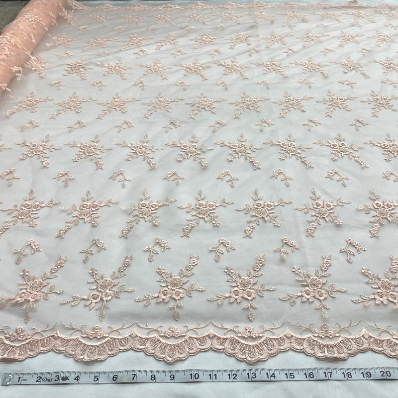 Beaded Lace Fabric Embroidered on 100% Polyester Net Mesh | Lace USA - 41553W-BP