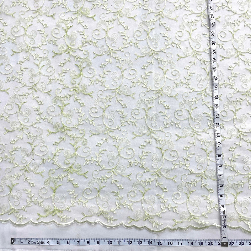 Lace Fabric Embroidered on 100% Polyester Net Mesh | Lace USA - 42097W