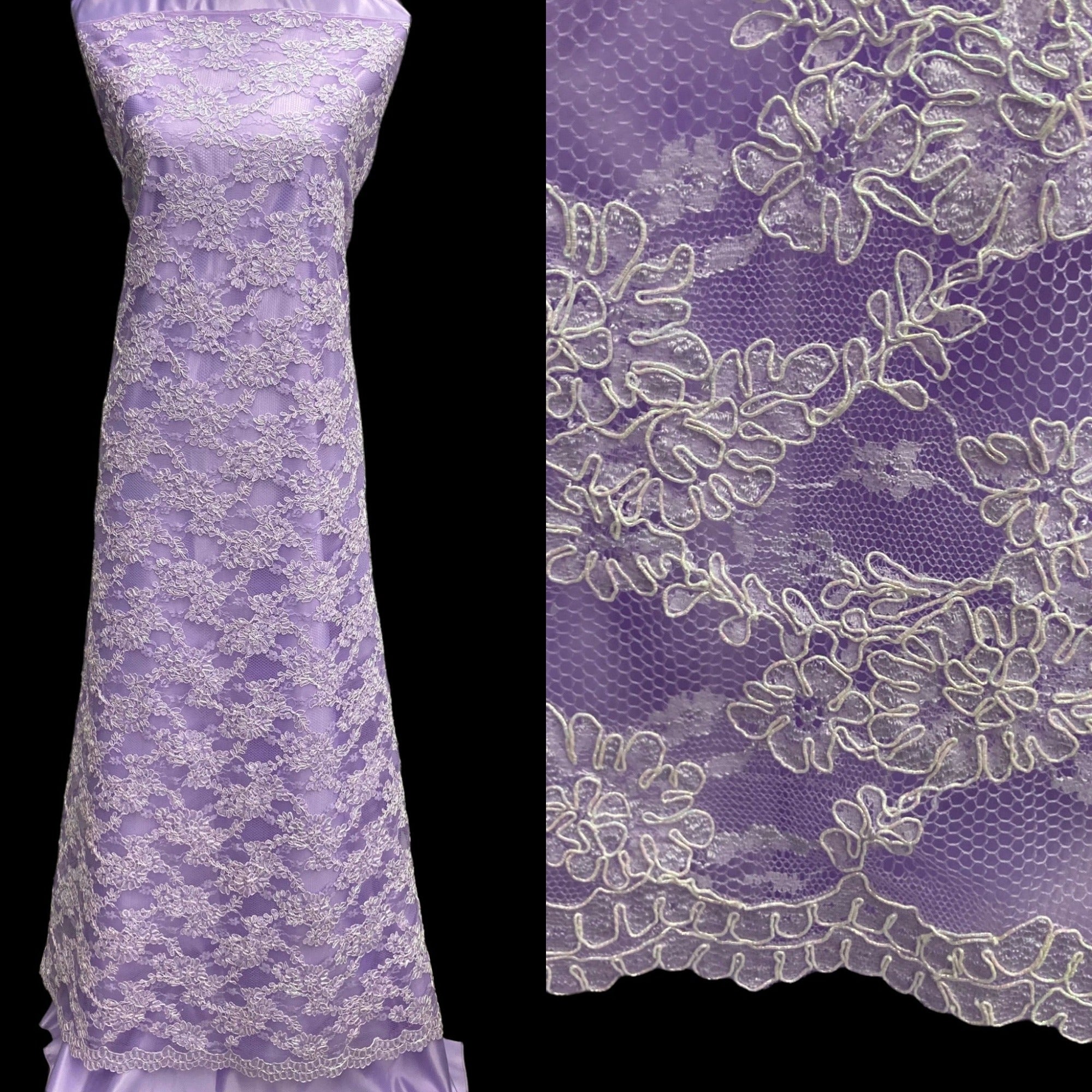 Corded Bridal Lace Fabric  for Wedding, Quinceañera & Festa Dresses | Lace USA - 95994W