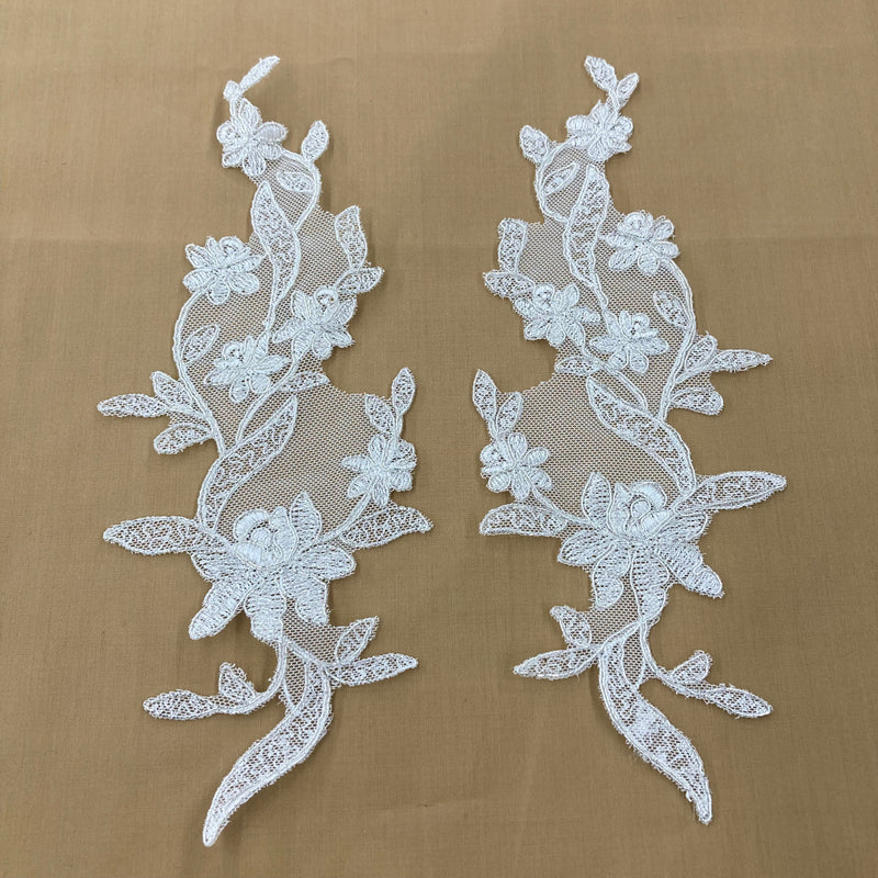 Corded Floral Applique for Bridal, Christening & Flower Girl Dresses | Lace USA - 96667W