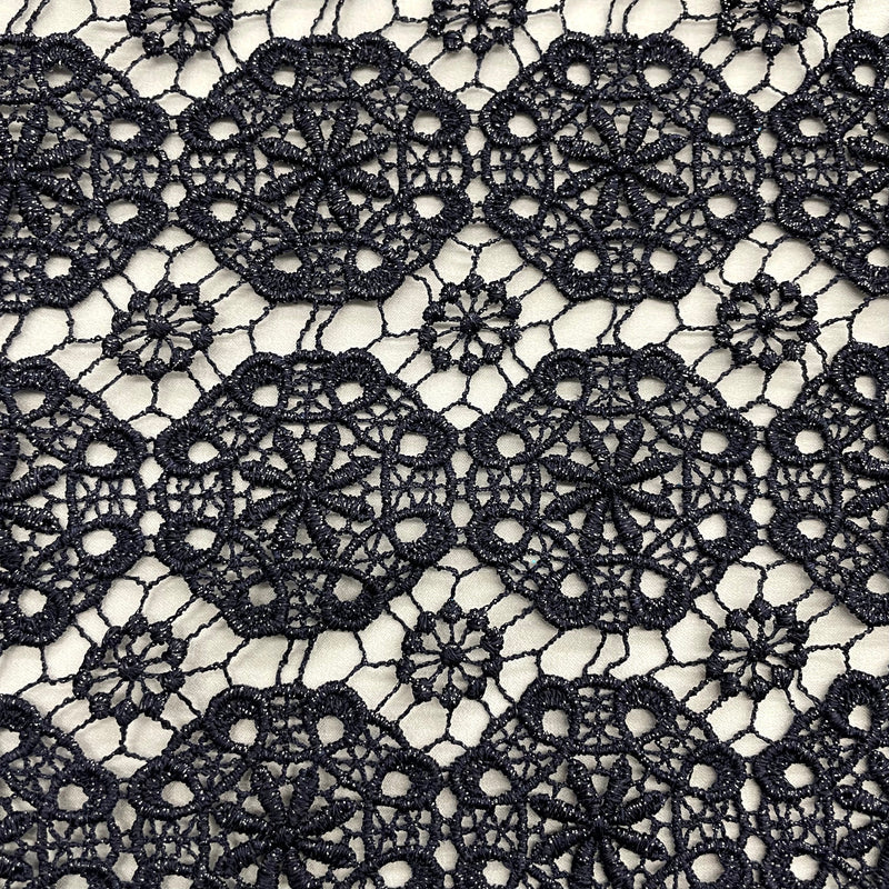 Floral Lace Fabric Embroidered on 100% Polyester Net Mesh | Lace USA - ML-Guipure