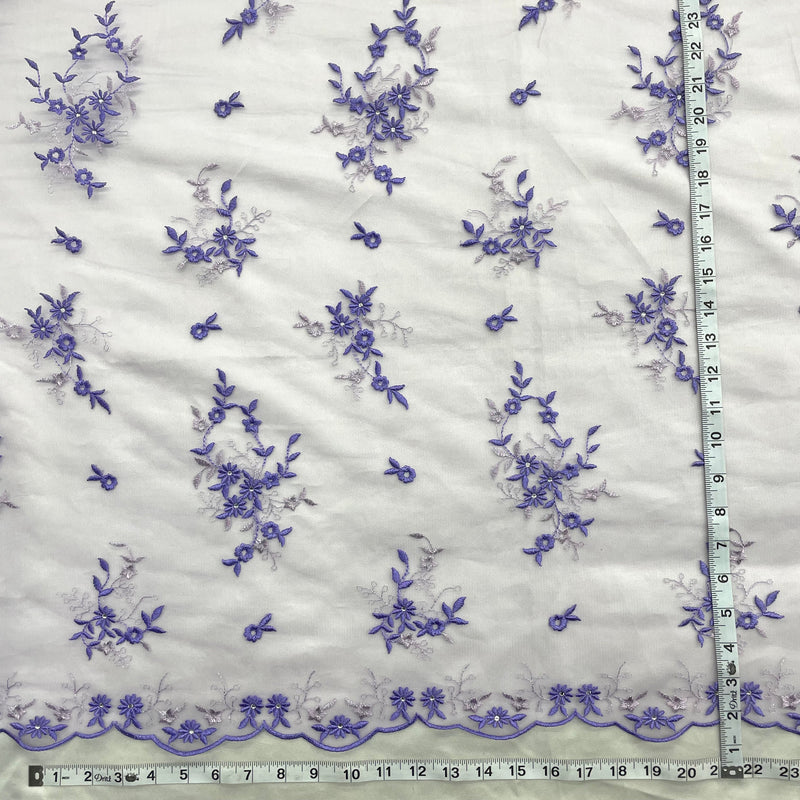 Beaded Lace Fabric Embroidered on 100% Polyester Net Mesh | Lace USA - 42091W-RS