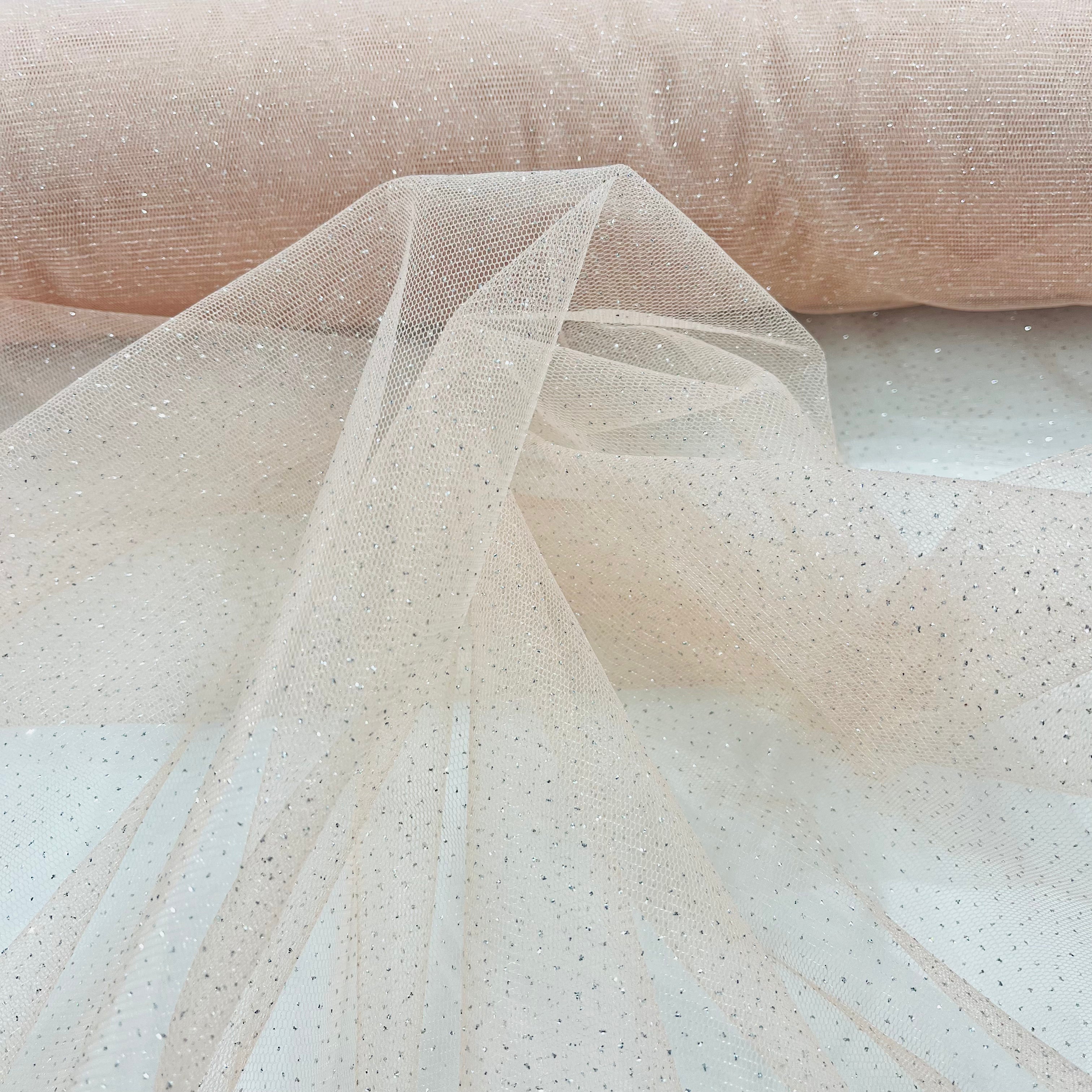 Glitter Mesh Fabric – 60" Wide Sparkle Net for Dresses & Costumes | Lace USA - Glitter Mesh