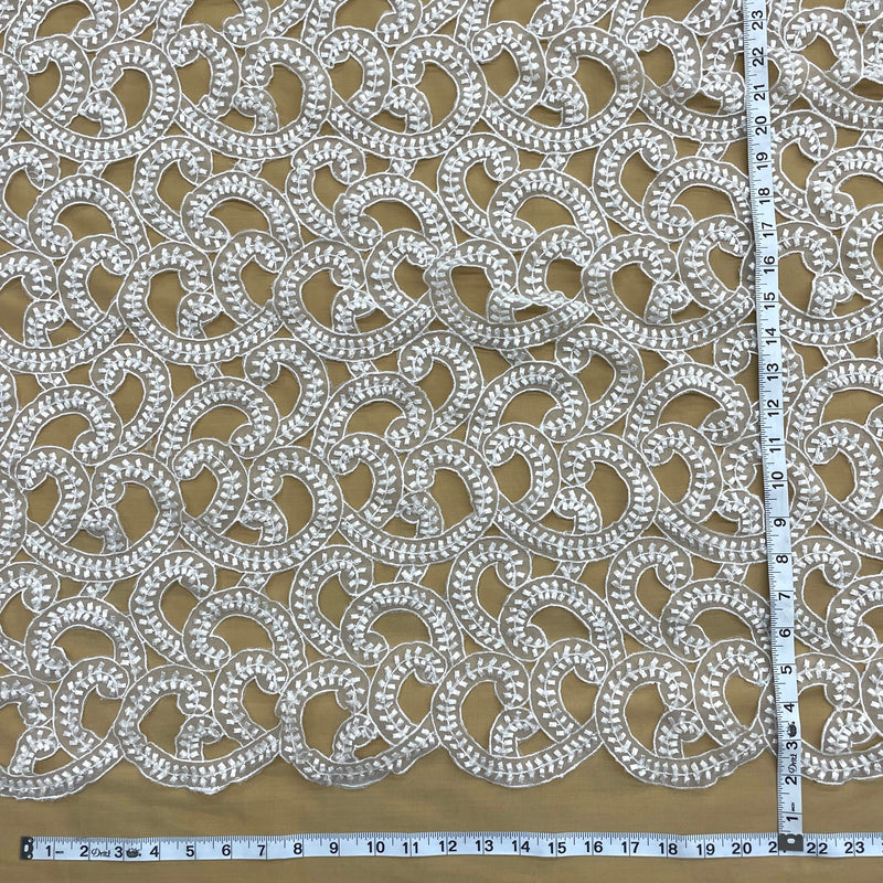 Beaded Lace Fabric Embroidered on 100% Polyester Organza | Lace USA - 31011N-BP