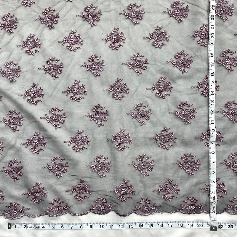 Beaded Lace Fabric Embroidered on 100% Polyester Net Mesh | Lace USA - 42093W-BP