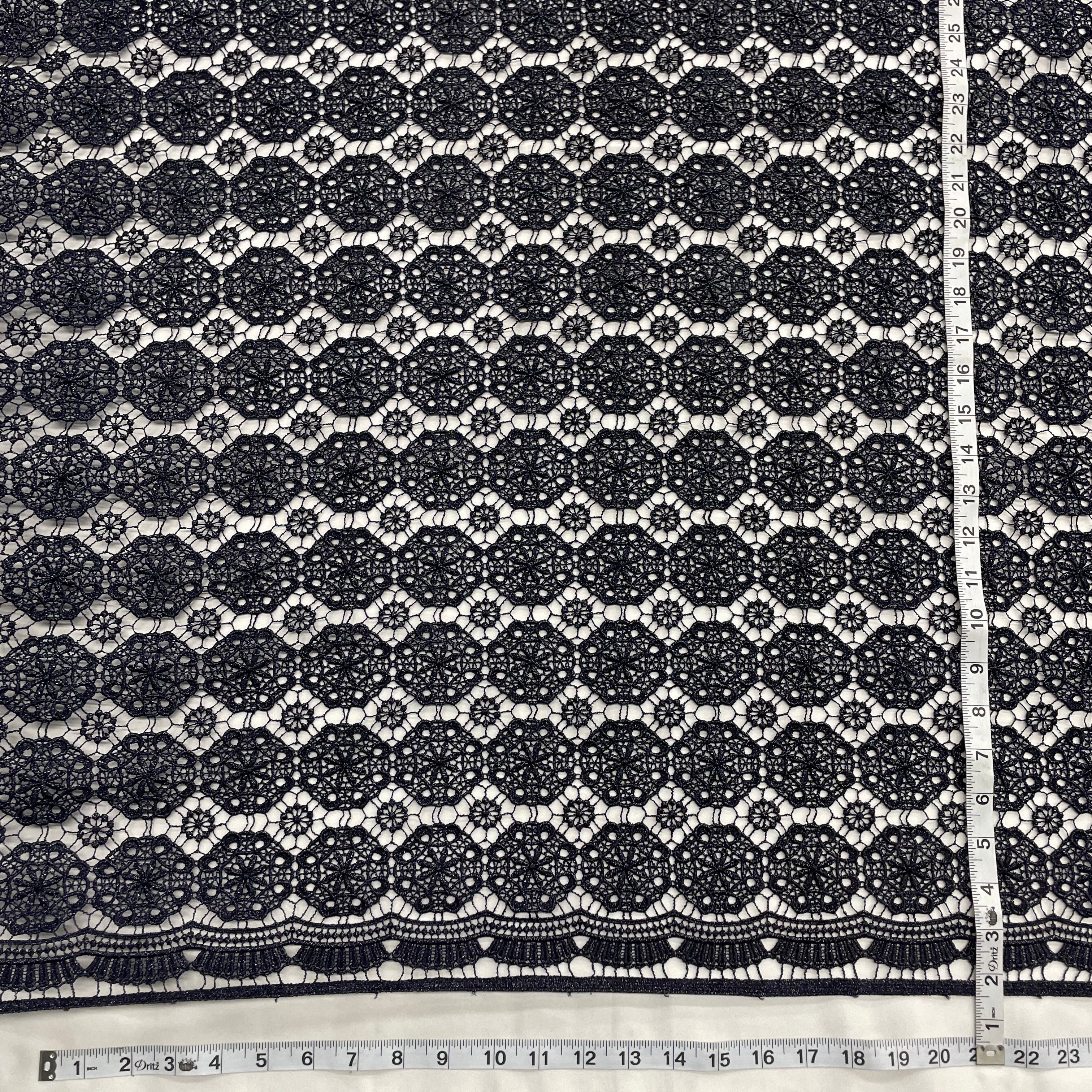 Floral Lace Fabric Embroidered on 100% Polyester Net Mesh | Lace USA - ML-Guipure