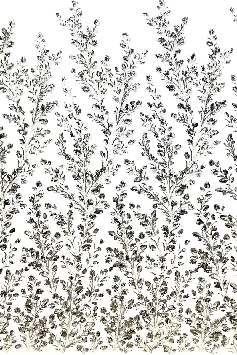 Beaded & Sequined Lace Fabric Embroidered on 100% Polyester Net Mesh | Lace USA - GD-73