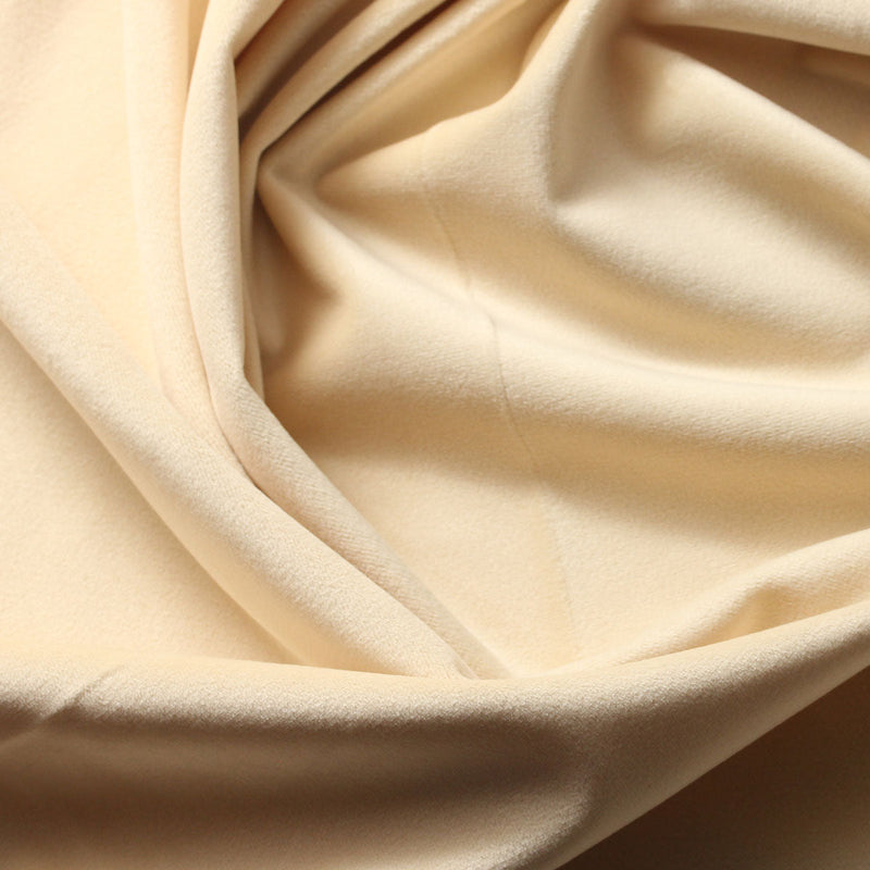 Ivory Camden Velvet Polyester Upholstery Drapery Fabric