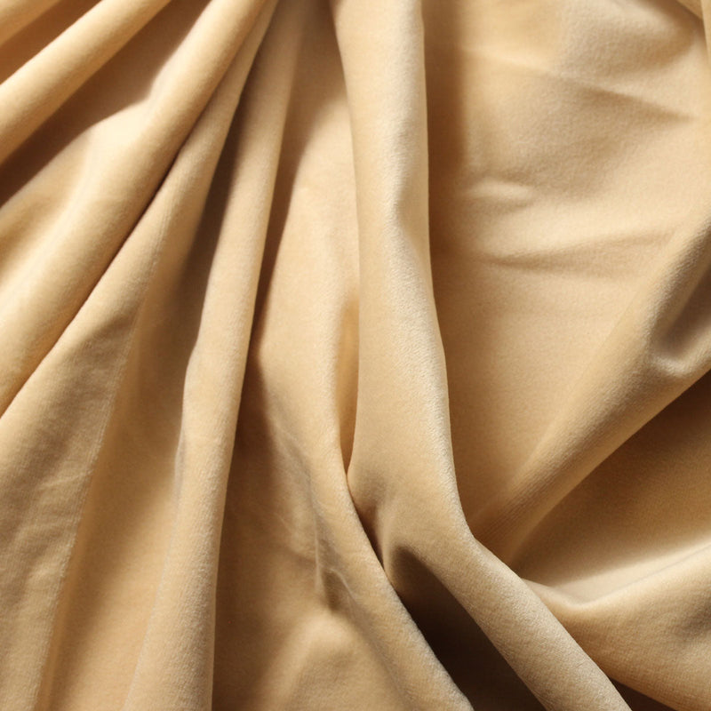 Light Beige Camden Velvet Polyester Upholstery Drapery Fabric