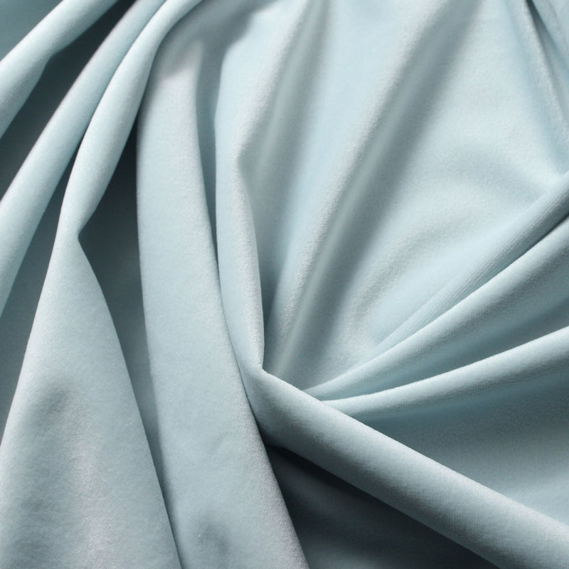 Light Blue Camden Velvet Polyester Upholstery Drapery Fabric