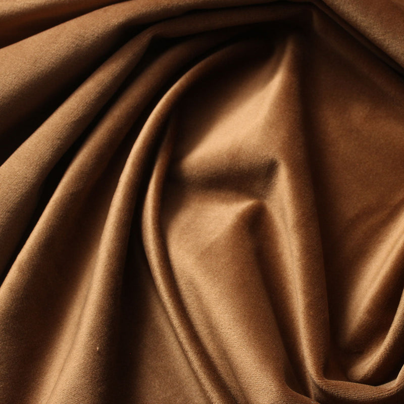 Light Brown Camden Velvet Polyester Upholstery Drapery Fabric