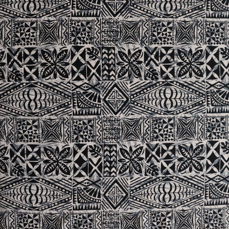 Traditional Tongan Geometric design Fabric | Peachskin