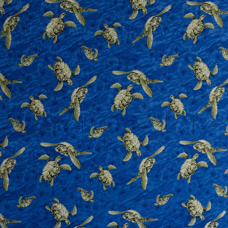 Swimming Turtles Fabric | Peachskin  | Spandex Palace