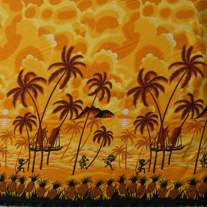 Island Sunset over Ocean Fabric  Peachskin | Spandex Palace