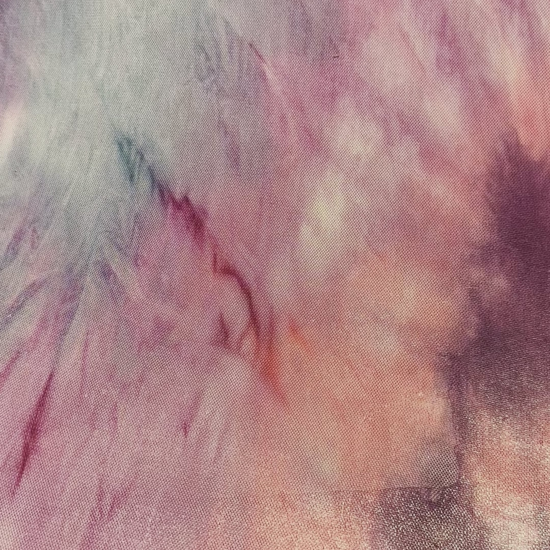 4 Way Stretch  Poly Spandex Power Mesh Bleach Tie Dye  | Spandex Palace Purple Blue