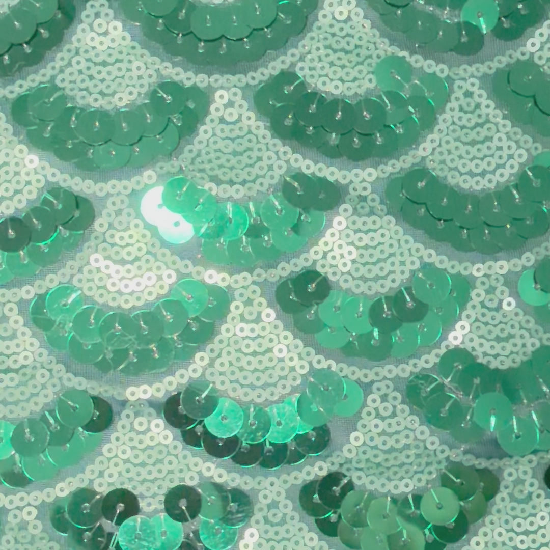 Mermaid Design Dual-Size Sequin Mesh Fabric | Spandex Palace Colors doesnot show correct in video