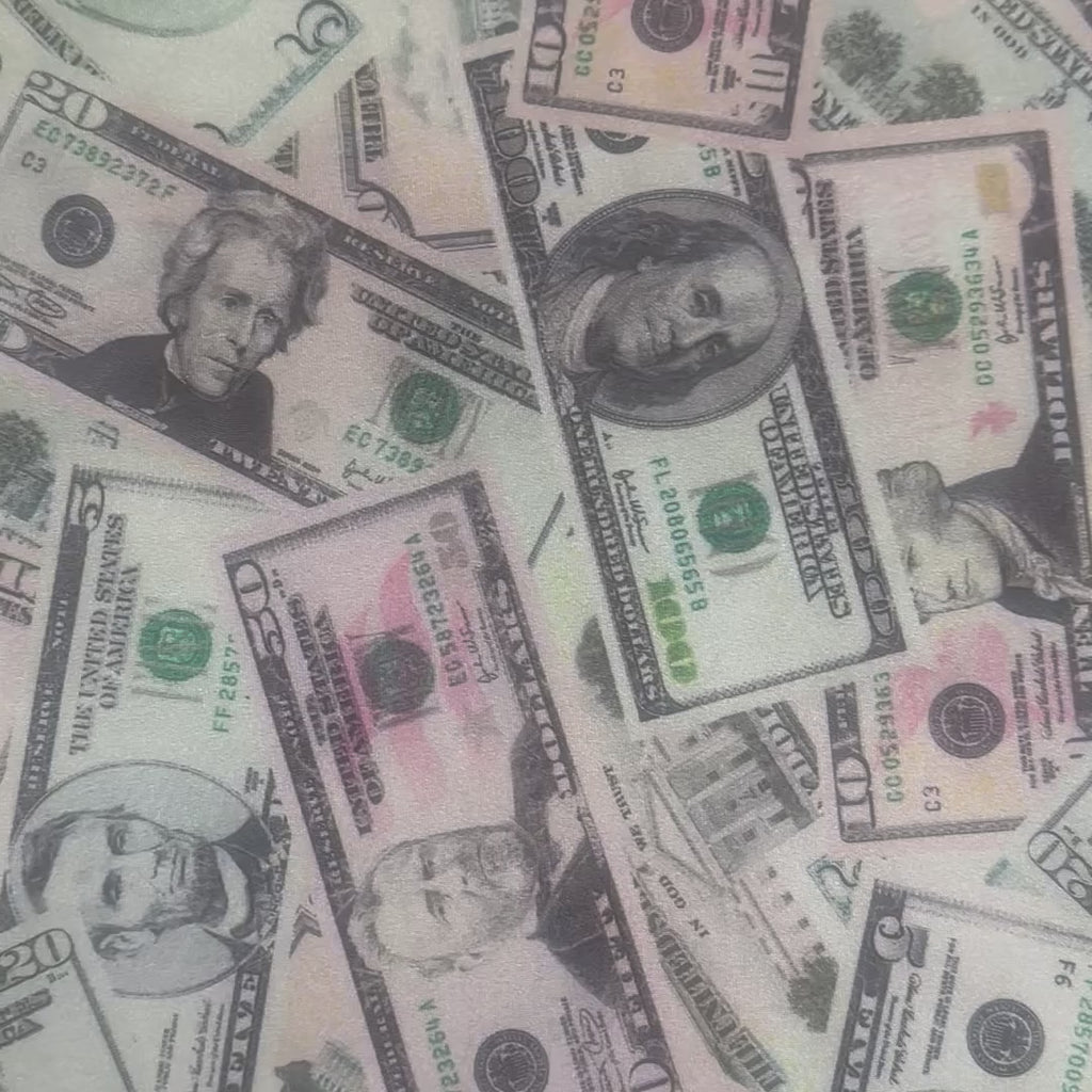 Luxury Money Print Spandex | Professional 4-Way Stretch Statement Fabric | Spandex Palace