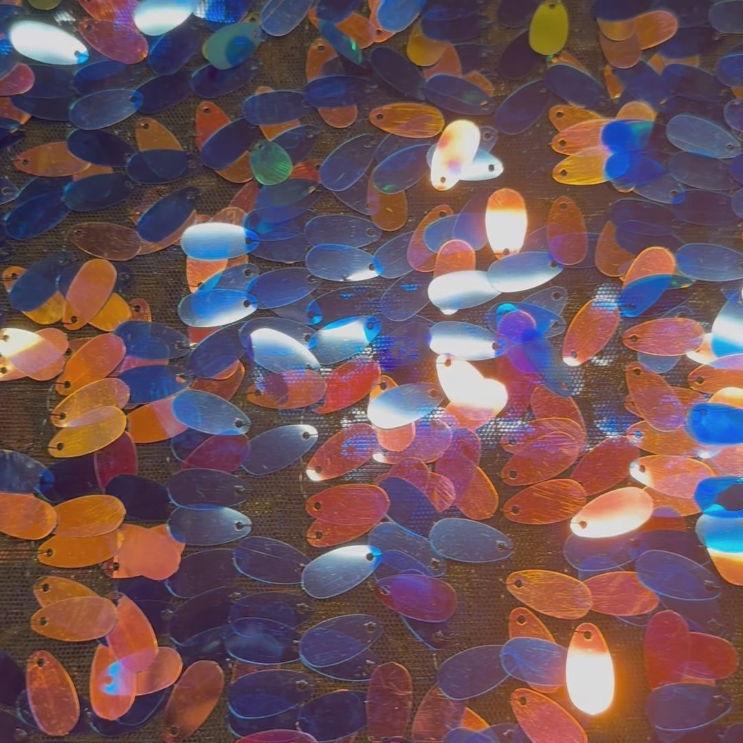 Graceful Oval Dangling Sequin Mesh Fabric: Stunning Designs | Spandex Palace