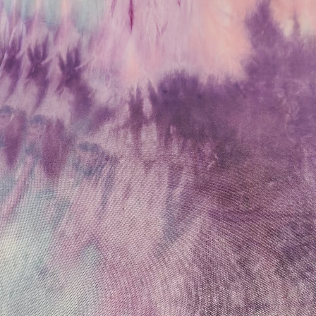 4 Way Stretch  Poly Spandex Power Mesh Bleach Tie Dye  | Spandex Palace Purple Blue