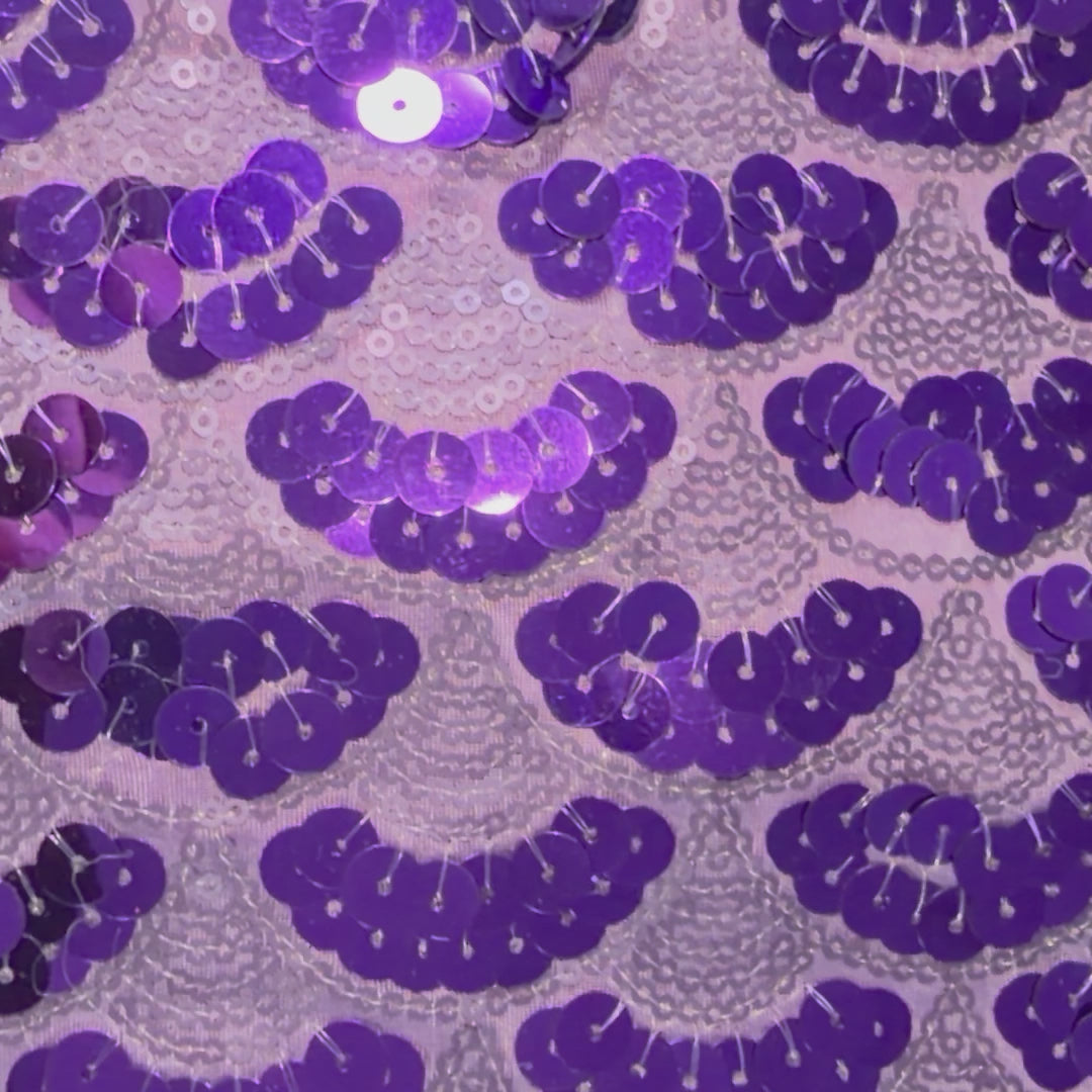 Mermaid Design Dual-Size Sequin Mesh Fabric | Spandex Palace Colors doesnot show correct in video