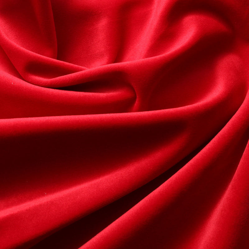 Red Camden Velvet Polyester Upholstery Drapery Fabric