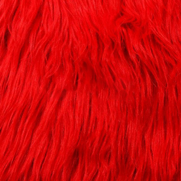 Red Luxury Long Pile Shaggy Faux Fur Fabric