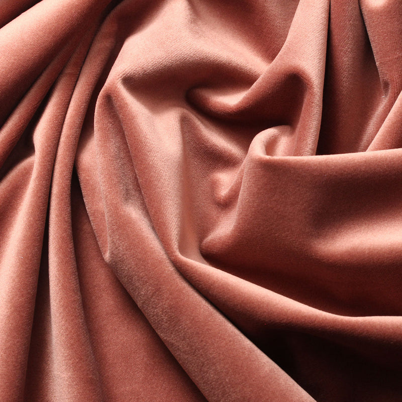 Rose Gold Camden Velvet Polyester Upholstery Drapery Fabric