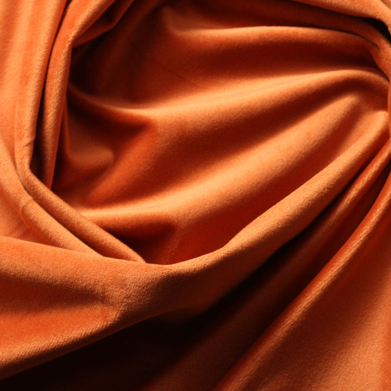 Rust Orange Camden Velvet Polyester Upholstery Drapery Fabric