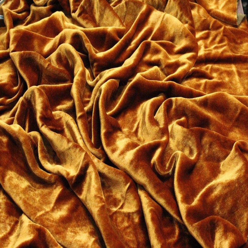 Toast Brown Silk Velvet Fabric