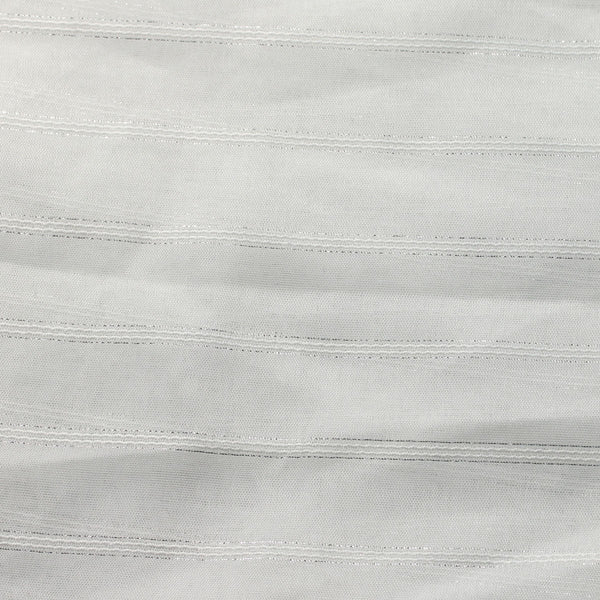 White Silver Roman Stripe Sheer Drapery Home Decor Fabric