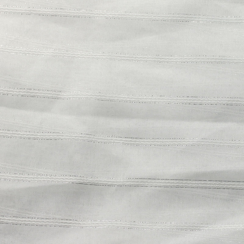 White Silver Roman Stripe Sheer Drapery Home Decor Fabric