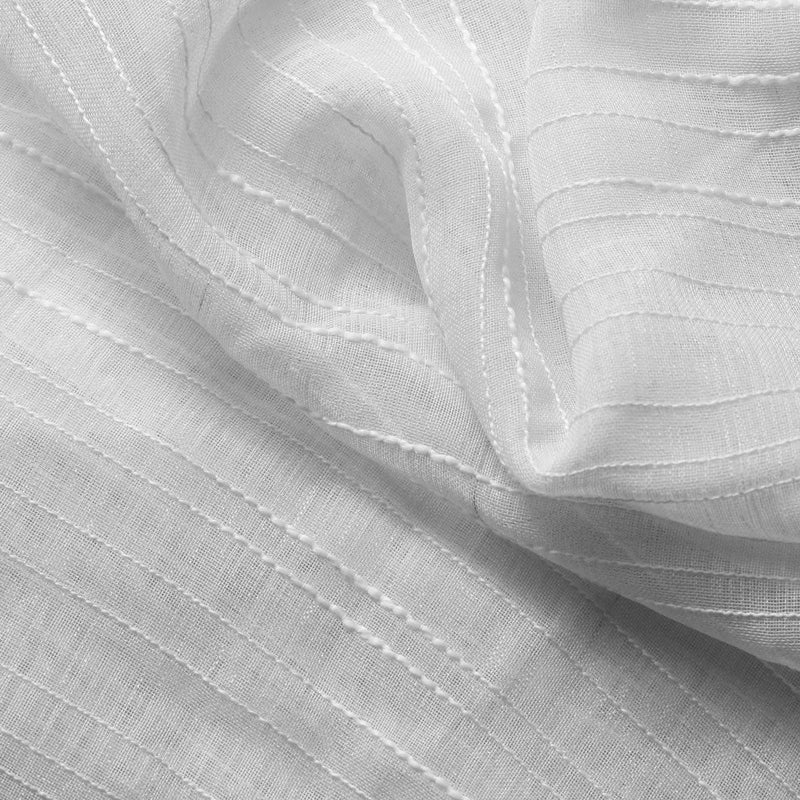 White Drip Stripe Sheer Drapery Home Decor Fabric