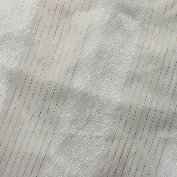 White Gold Mythical Stripe Sheer Drapery Home Decor Fabric