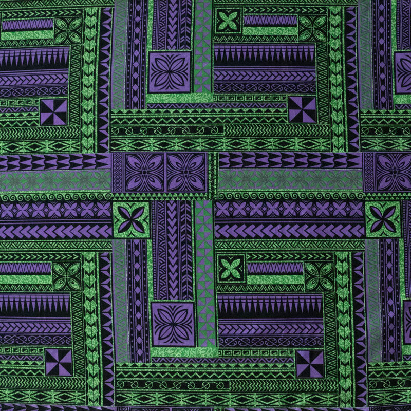 Polynesian Geometric Symmetrical design Fabric | Peachskin | Spandex Palace