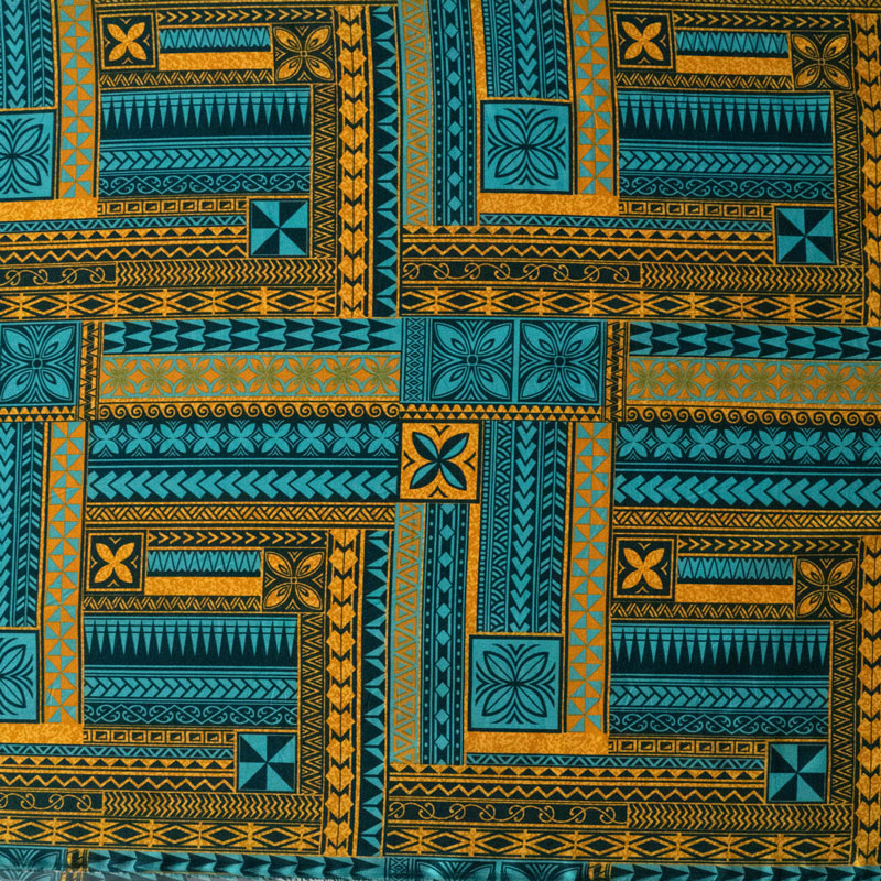 Polynesian Geometric Symmetrical design Fabric | Peachskin  | Spandex Palace