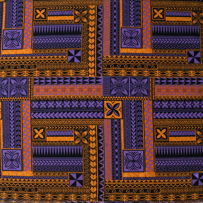 Polynesian Geometric Symmetrical design Fabric | Peachskin  | Spandex Palace