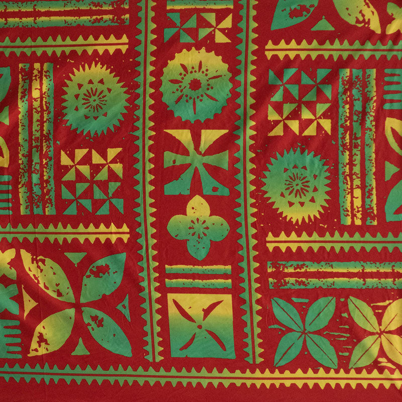 Traditional Polynesian Tapa design Fabric | Peachskin  | Spandex Palace