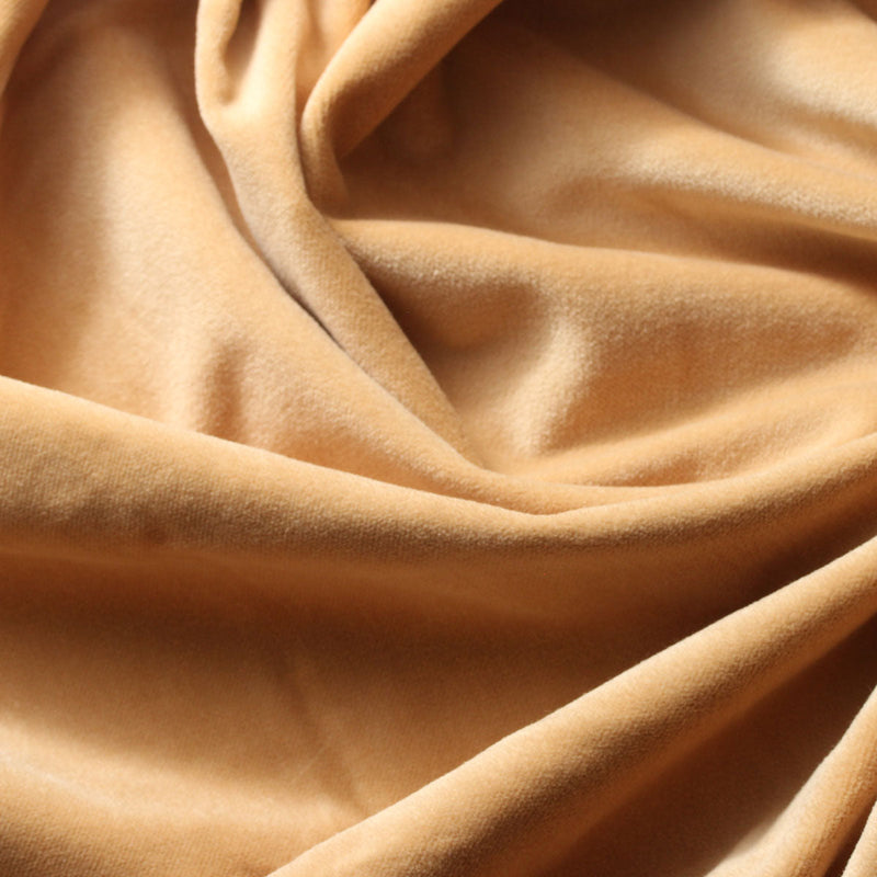 Beige Cotton Velvet Upholstery Drapery Fabric