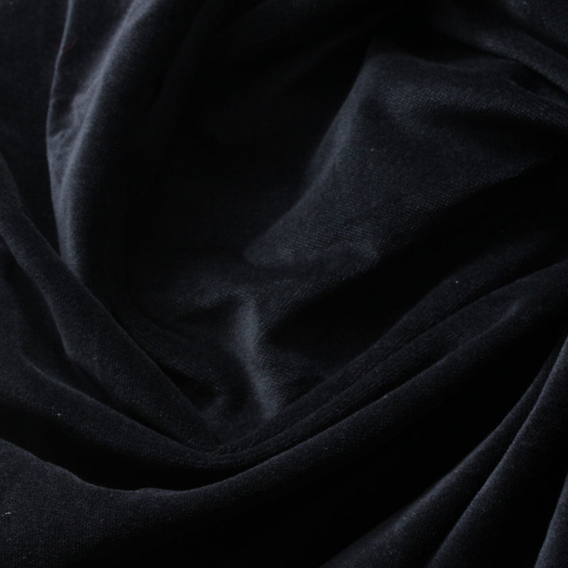 Black Cotton Velvet Upholstery Drapery Fabric