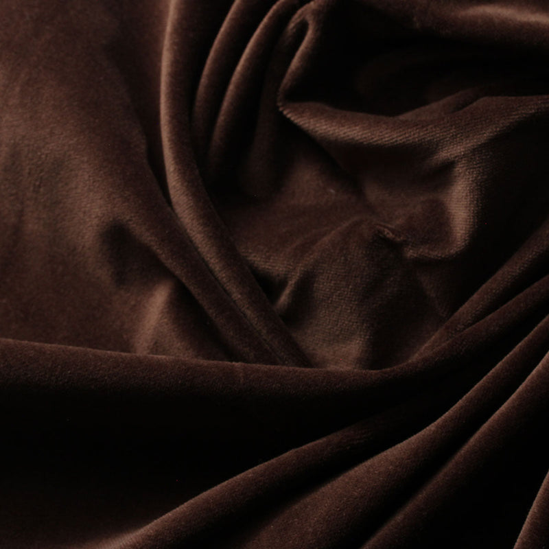 Chocolate Brown Cotton Velvet Upholstery Drapery Fabric