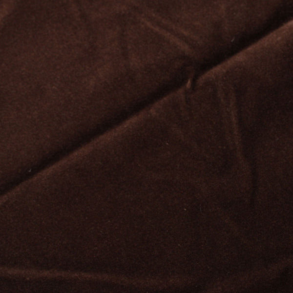 Chocolate Brown Cotton Velvet Upholstery Drapery Fabric