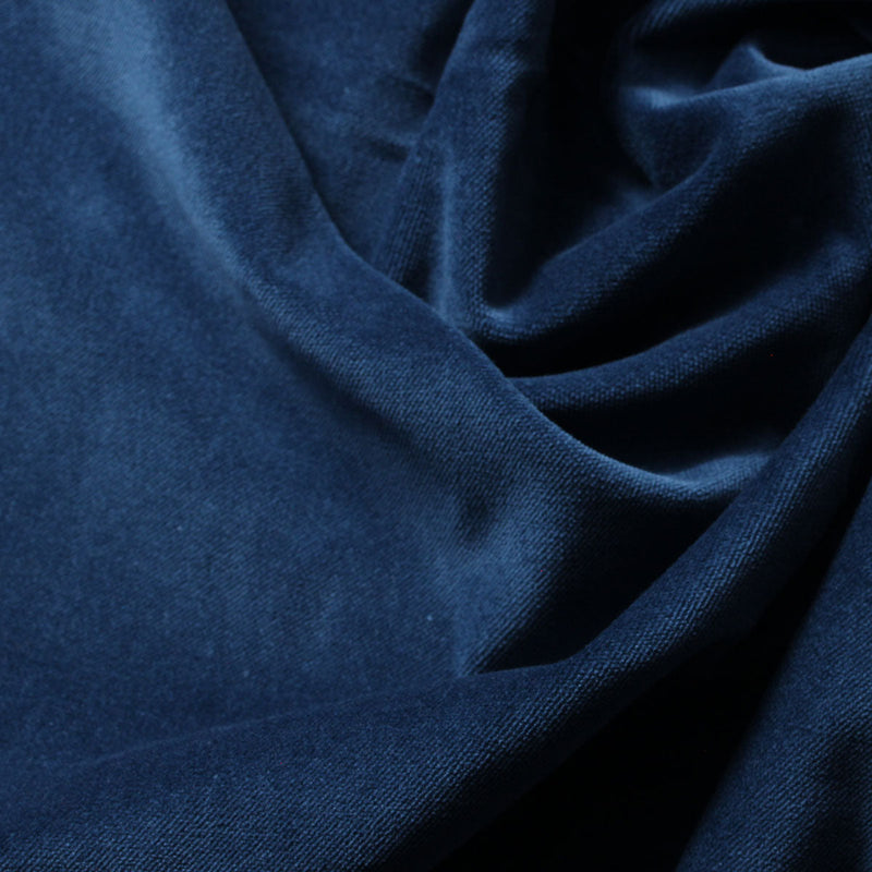 Navy Blue Cotton Velvet Upholstery Drapery Fabric