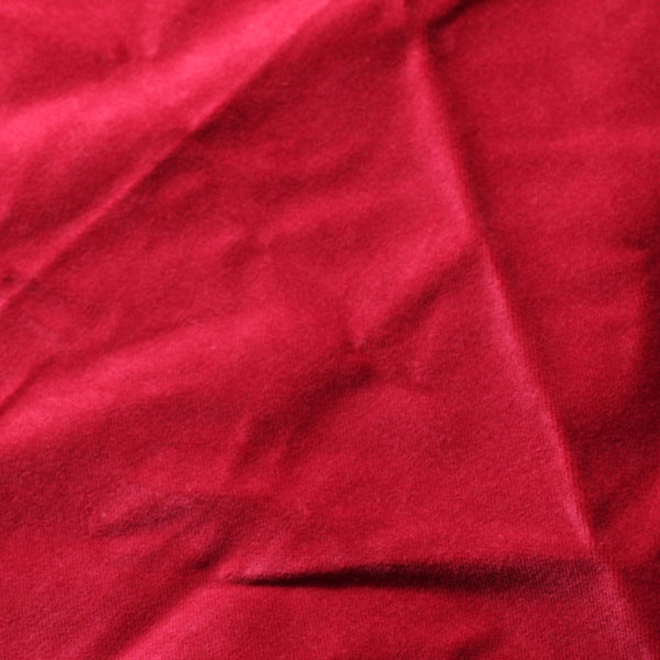 Scarlet Red Cotton Velvet Upholstery Drapery Fabric