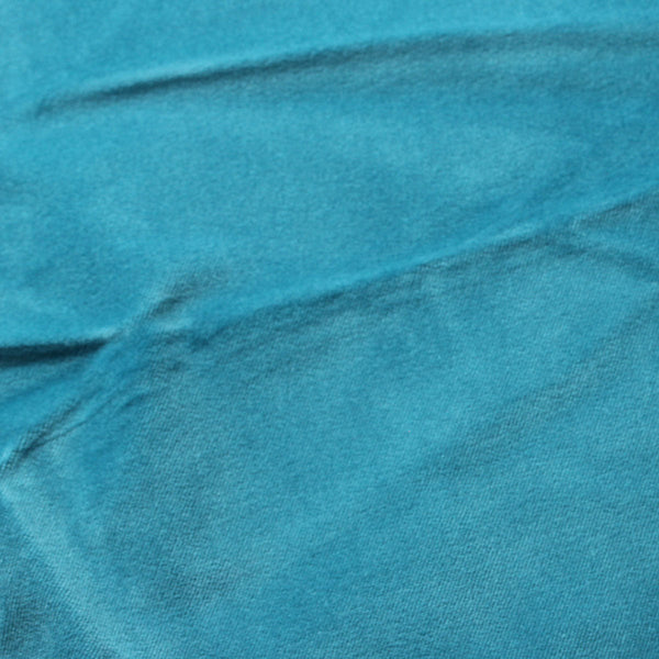 Turquoise Blue Cotton Velvet Upholstery Drapery Fabric