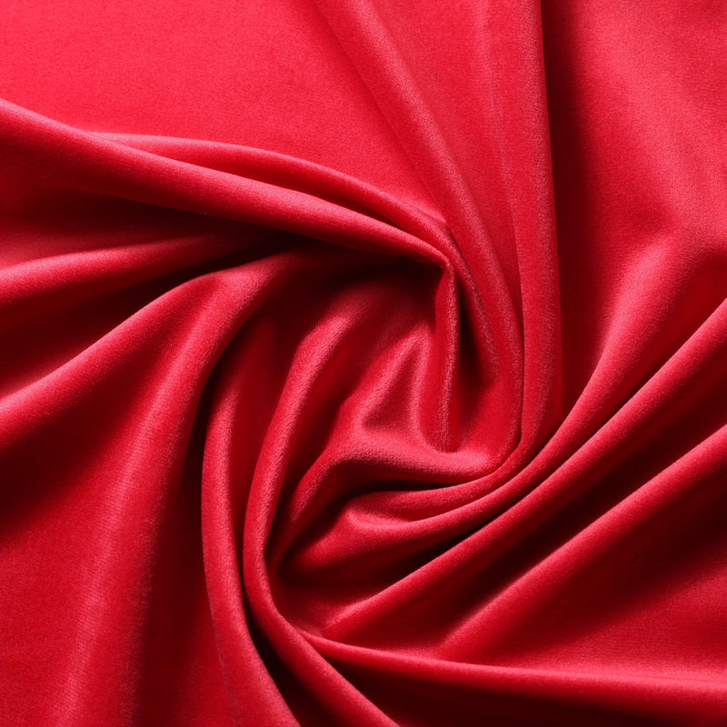 Raspberry Red Camden Velvet Polyester Upholstery Drapery Fabric