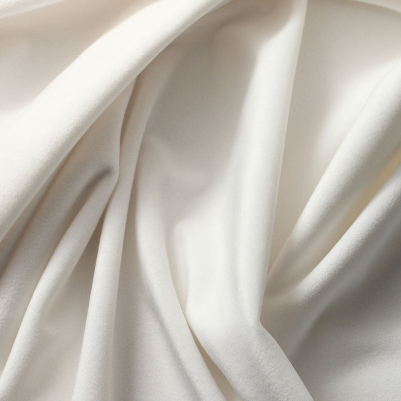 White Camden Velvet Polyester Upholstery Drapery Fabric