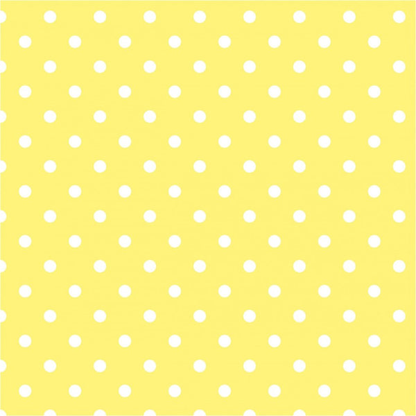 Yellow White Small Polka Dot Print Poly Cotton Fabric